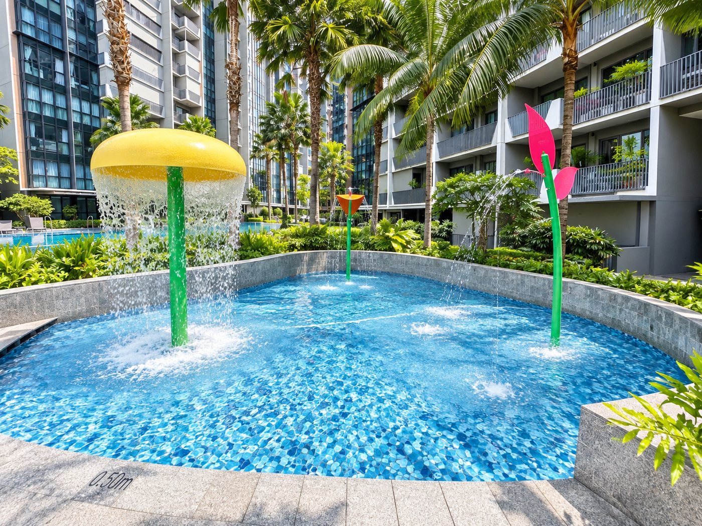 The children's pool with water features